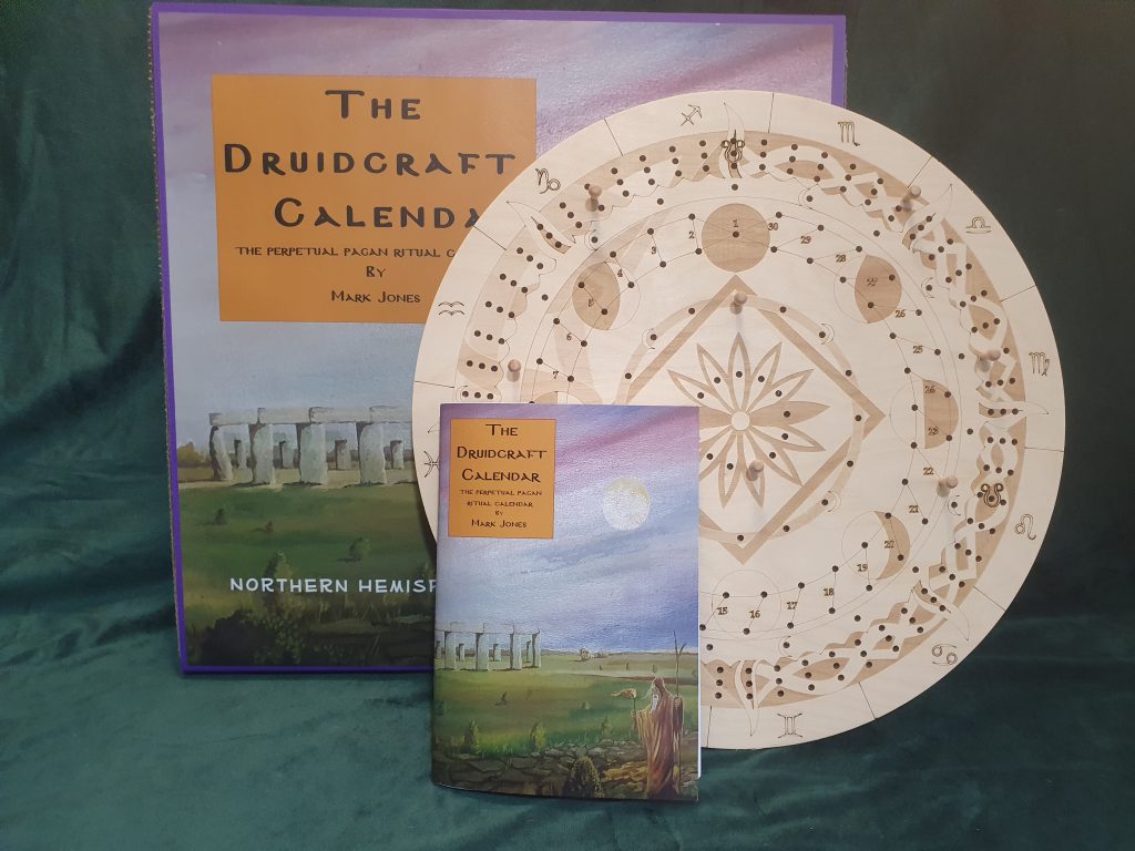The Druidcraft Calendar with it's box and book